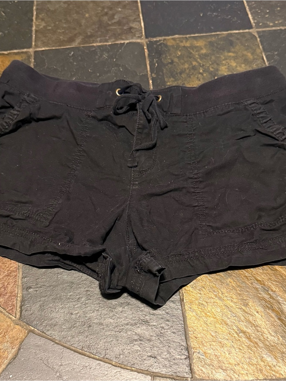 a.n.a Black Drawstring Cargo Shorts